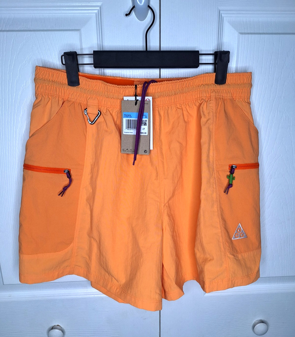 Nike ACG Death Bloom Shorts Orange HV6387-833 Women's Medium Hiking Trail